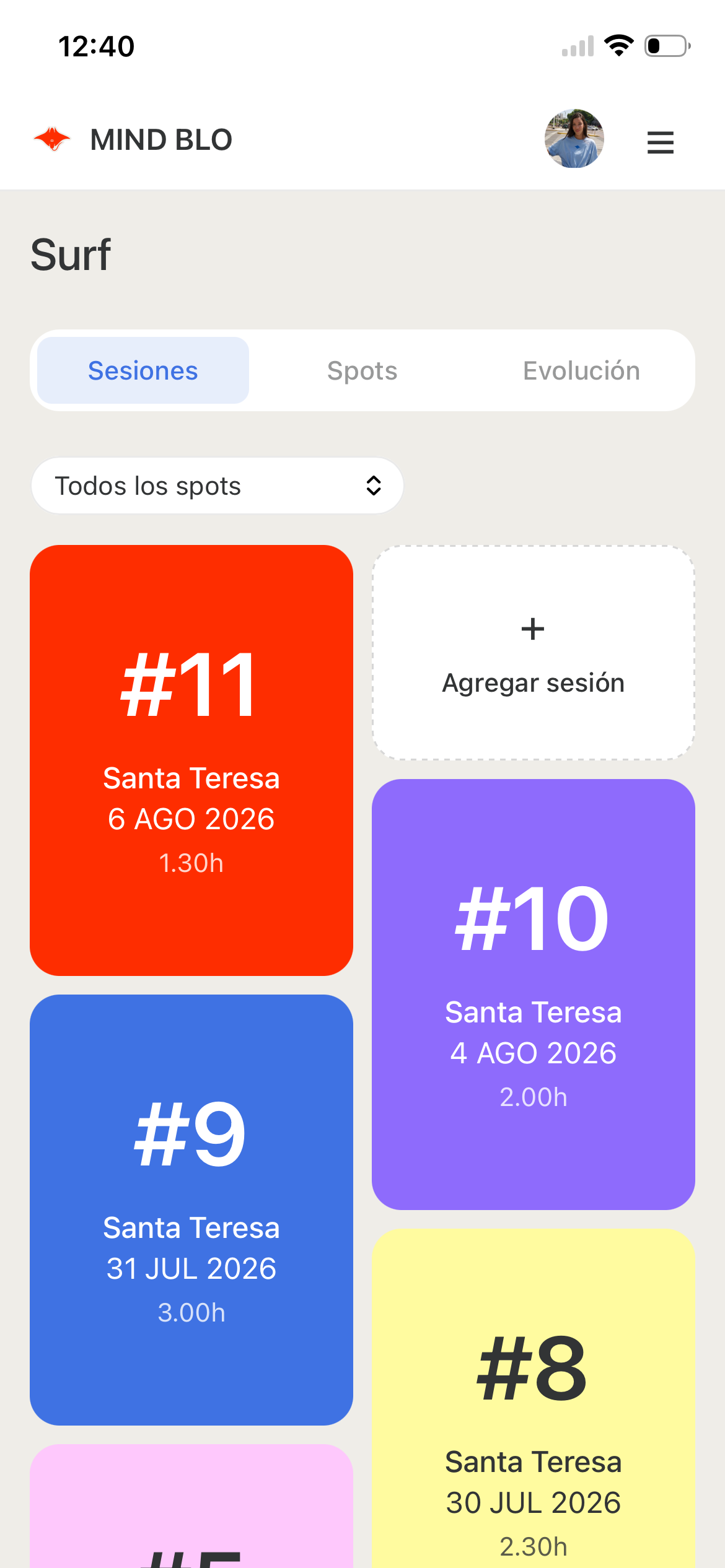Sesiones de surf en Mind Blower